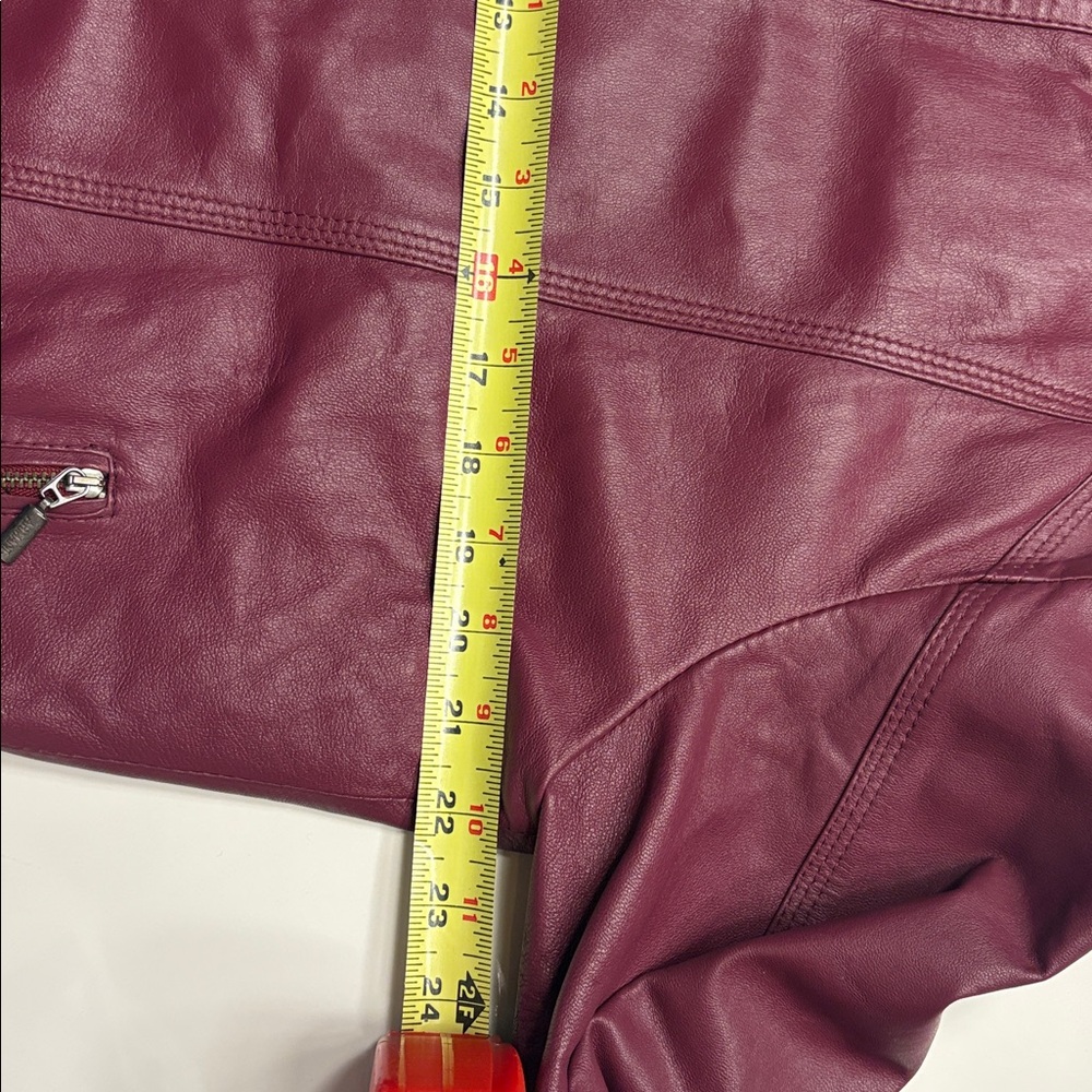 Vintage Armani Collezioni Maroon Leather Jacket - Picture 7 of 12